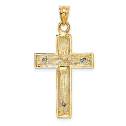 14K Bicolor Gold Kruzifix-Anhänger