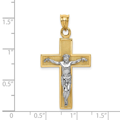 14K Bicolor Gold Kruzifix-Anhänger