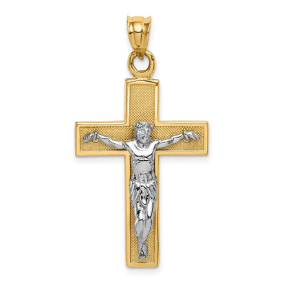 14K Bicolor Gold Kruzifix-Anhänger