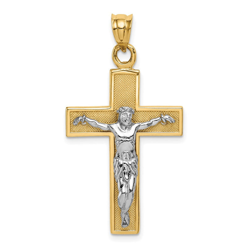 14K Bicolor Gold Kruzifix-Anhänger