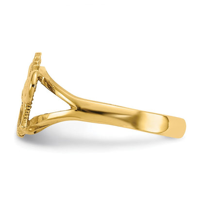 14K Gelbgold Ring mit Pferdemotiv, poliert