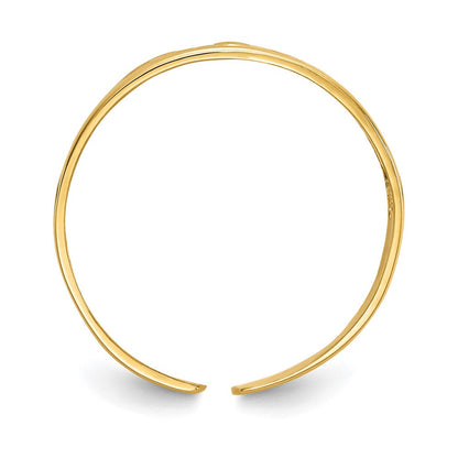 14K Gelbgold Blumen Zehenring
