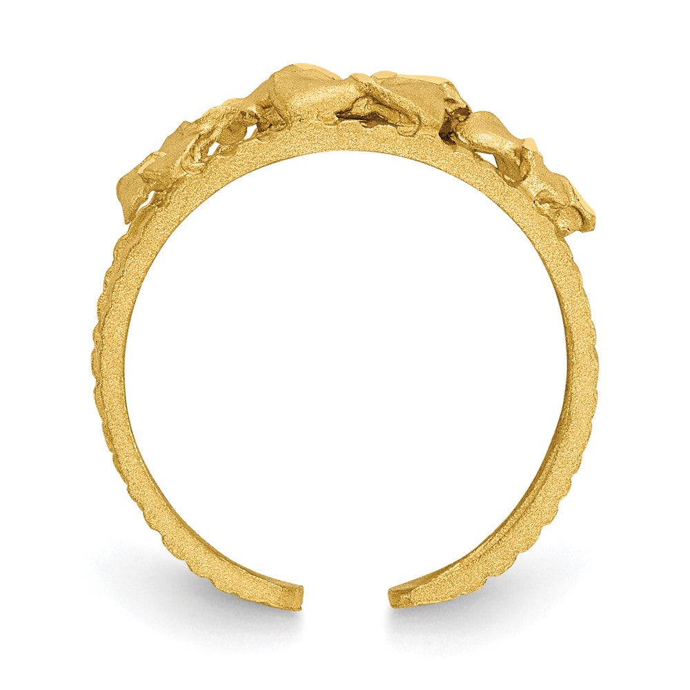 14K Gelbgold Plumeria-Zehenring, diamantiert