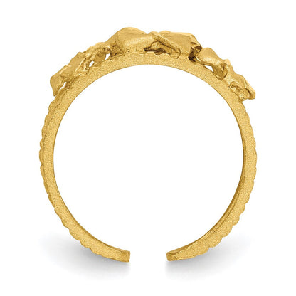 14K Gelbgold Plumeria-Zehenring, diamantiert