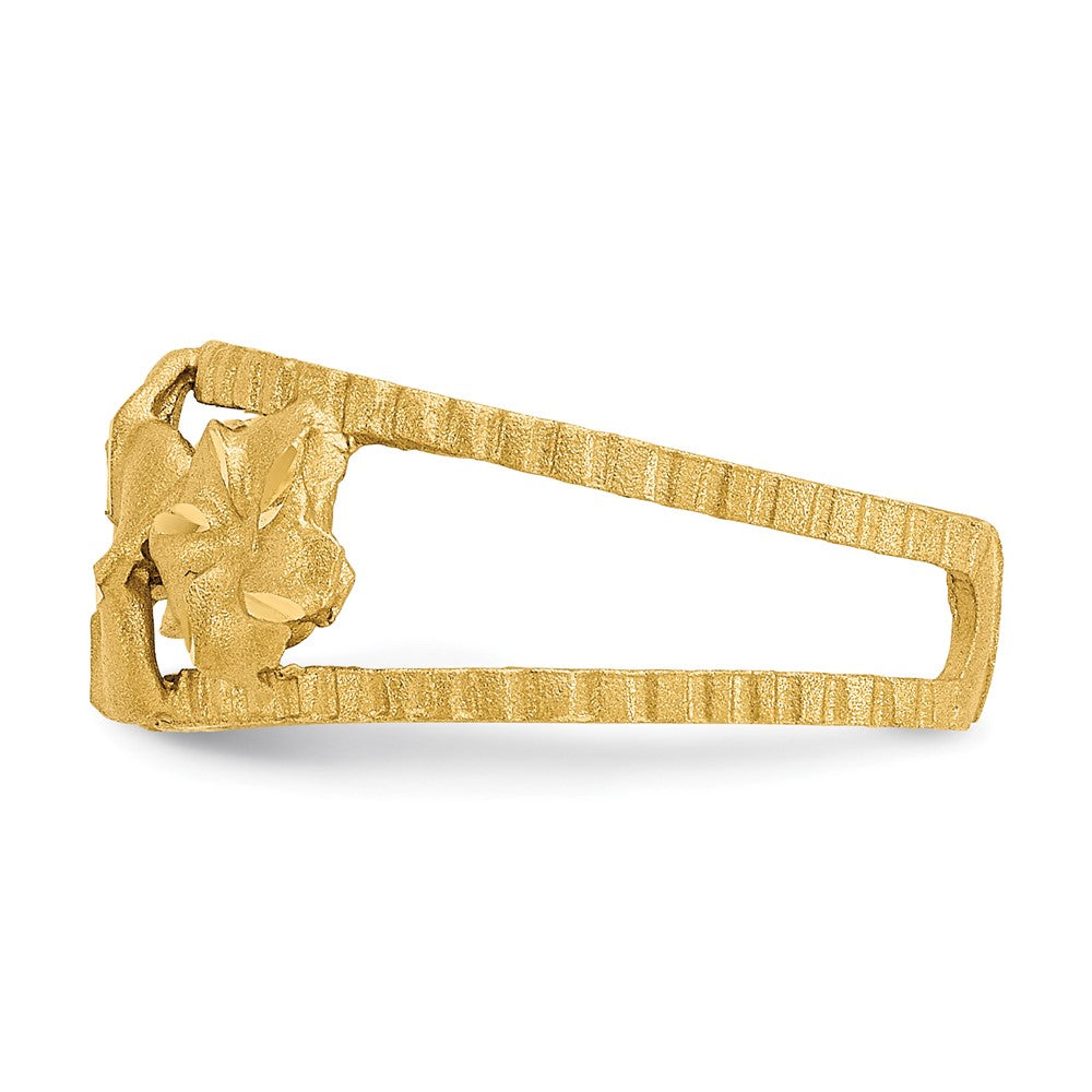 14K Gelbgold Plumeria-Zehenring, diamantiert