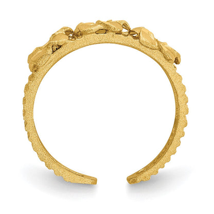 14K Gelbgold Zehenring mit Plumeria-Motiv