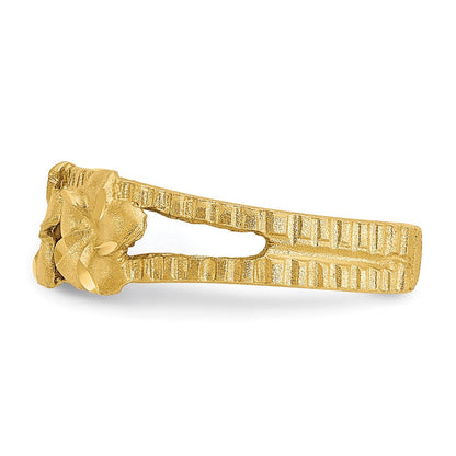 14K Gelbgold Zehenring mit Plumeria-Motiv