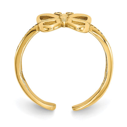 14K Gelbgold Schmetterling Zehenring