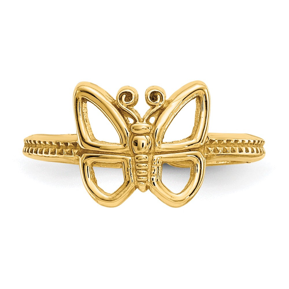 14K Gelbgold Schmetterling Zehenring
