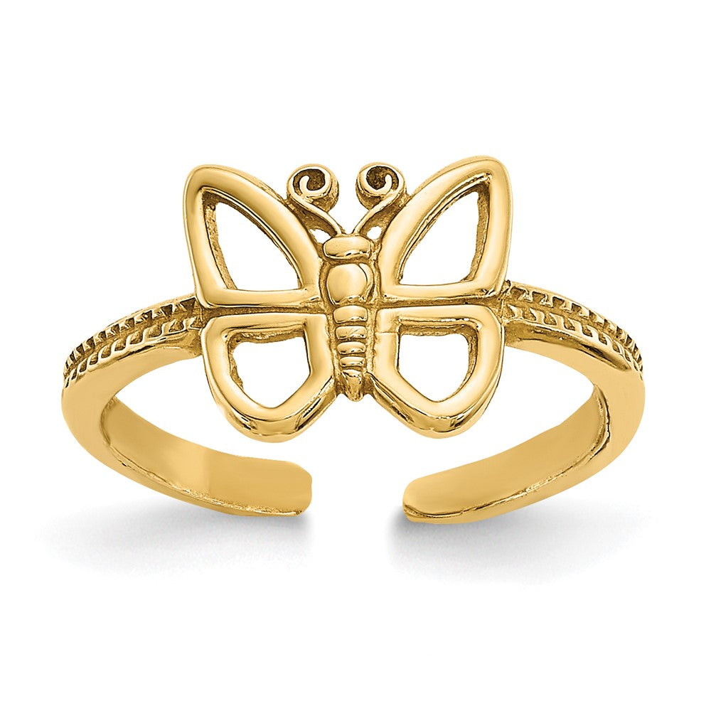 14K Gelbgold Schmetterling Zehenring