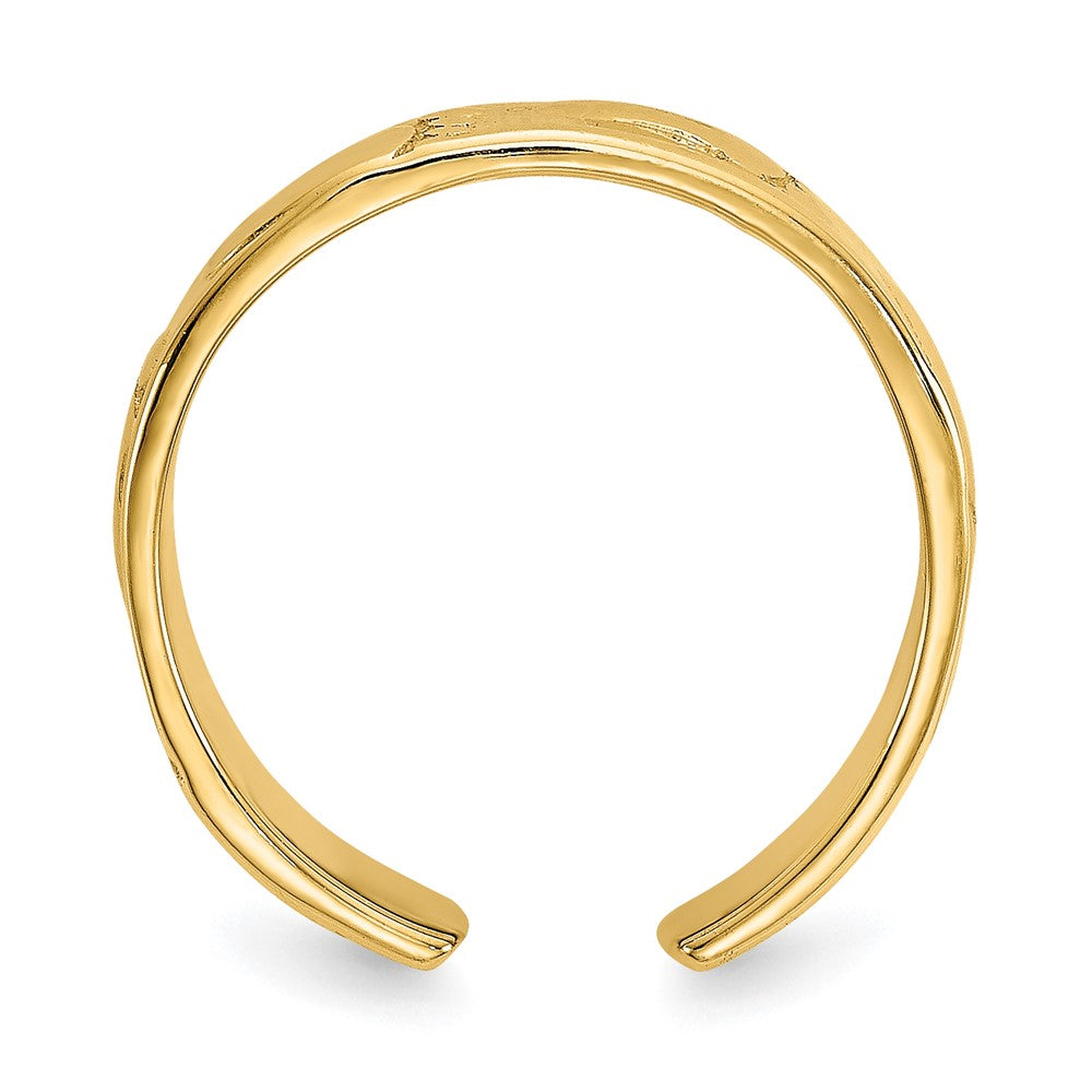 14K Gelbgold Footprints Zehenring