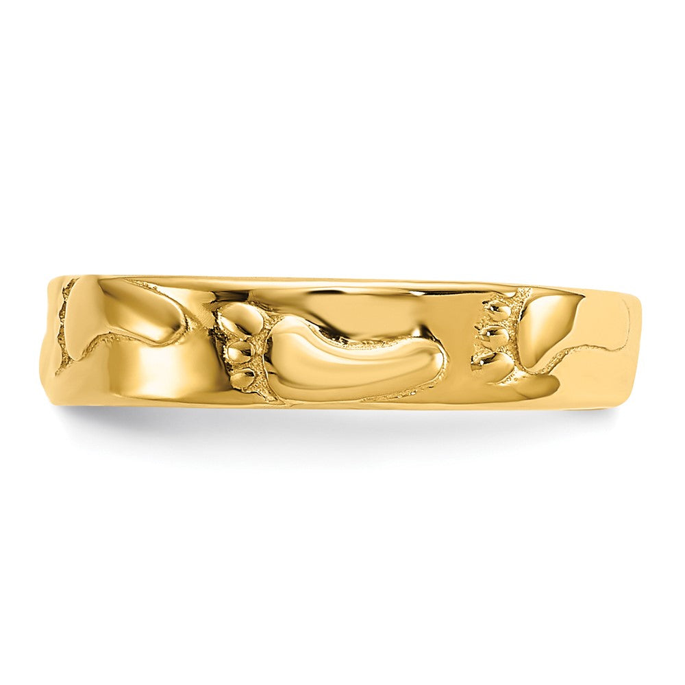 14K Gelbgold Footprints Zehenring