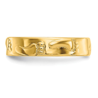 14K Gelbgold Footprints Zehenring