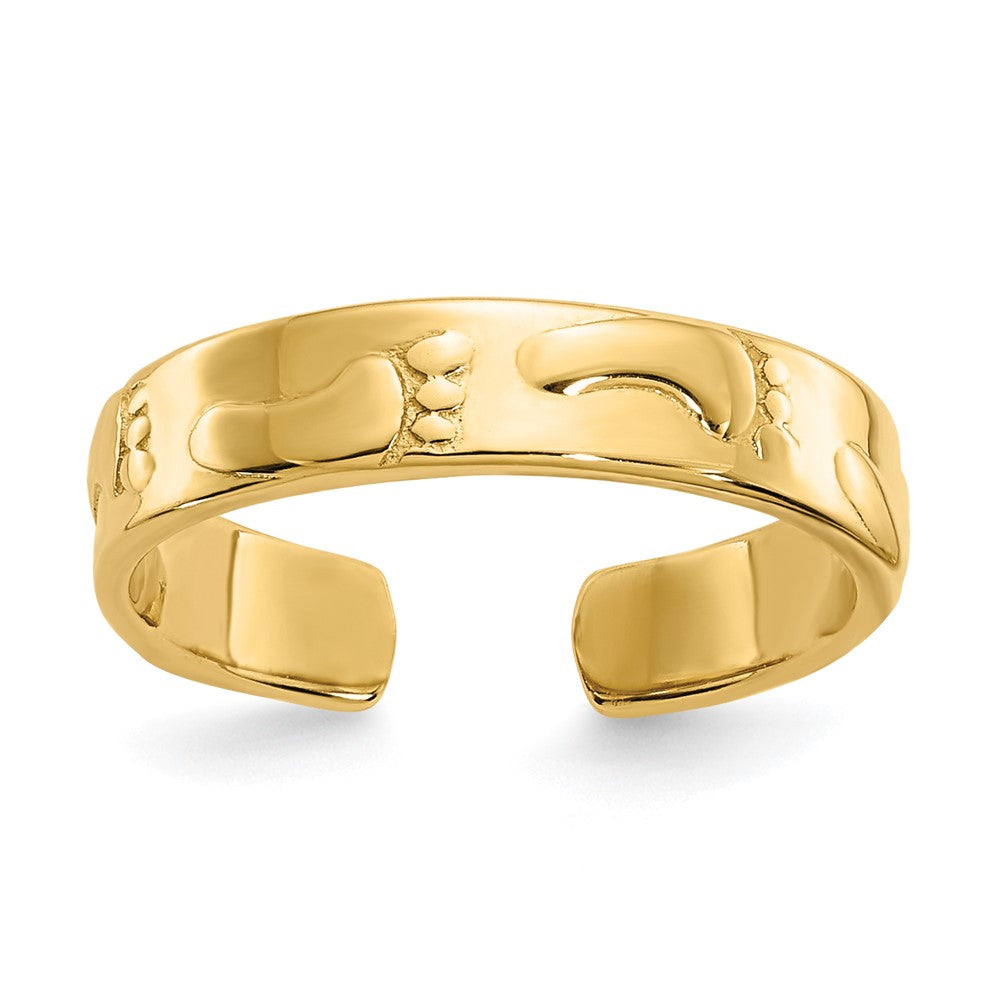14K Gelbgold Footprints Zehenring