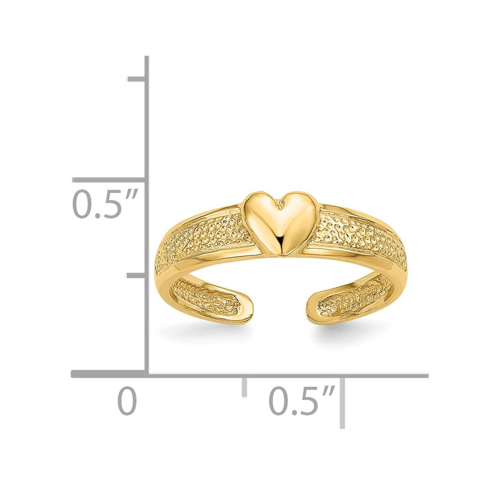 14K Gelbgold Herz-Zehenring