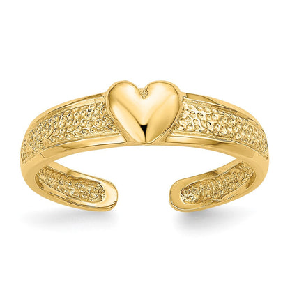 14K Gelbgold Herz-Zehenring