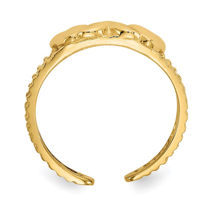 14K Gelbgold Herzen-und-X-Zehenring