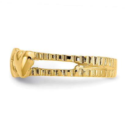 14K Gelbgold Herzen-und-X-Zehenring