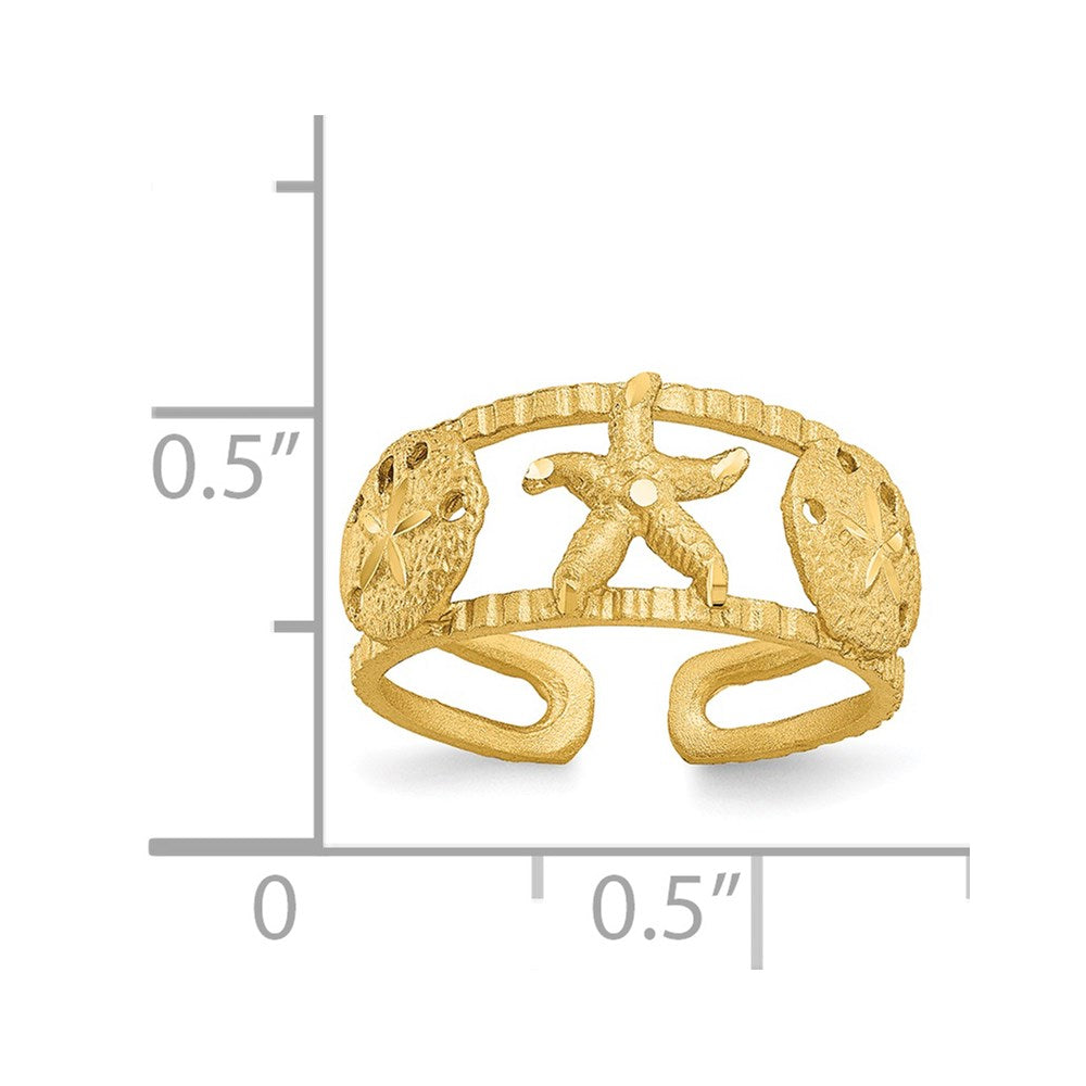 14K Gelbgold Seestern-Zehenring