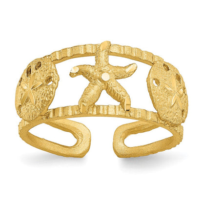 14K Gelbgold Seestern-Zehenring