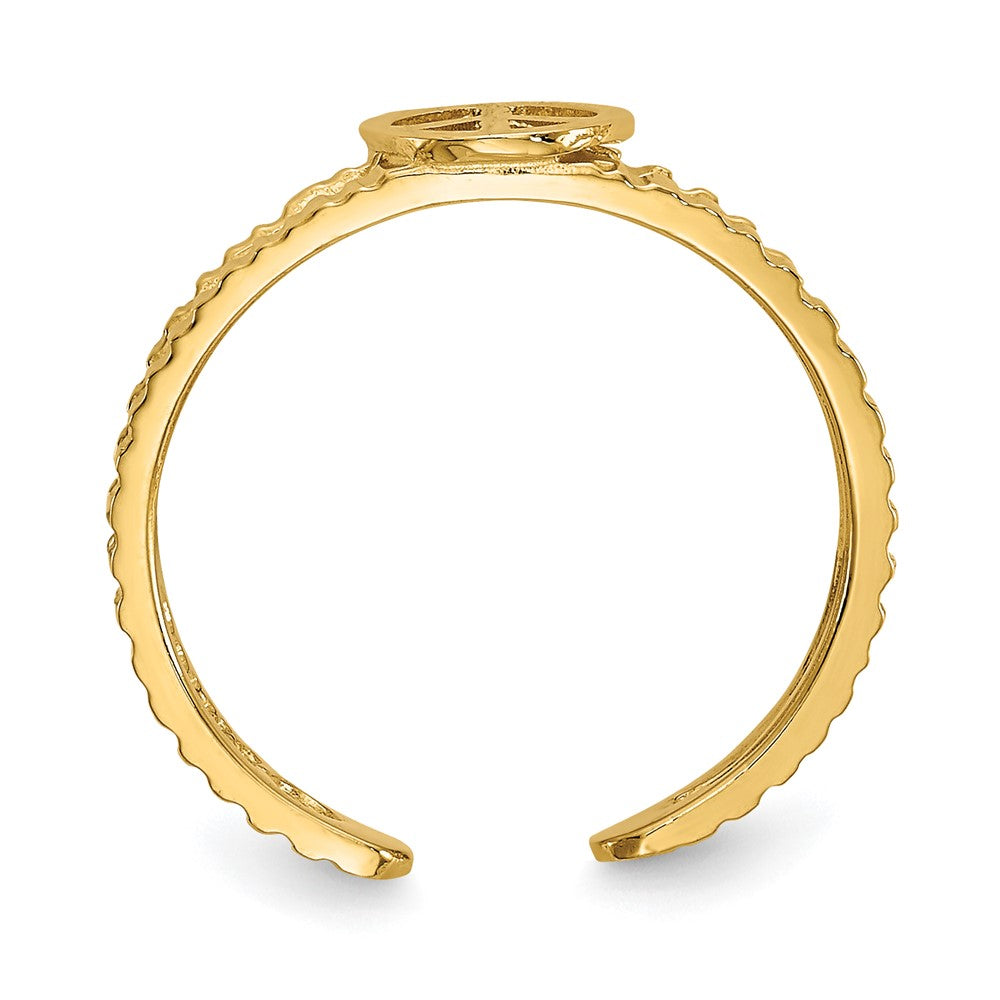 14K Gelbgold Frieden Zeichen Zehenring