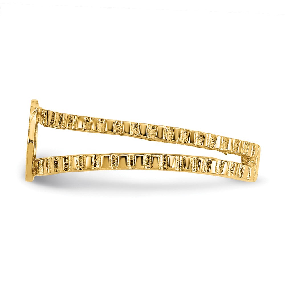 14K Gelbgold Frieden Zeichen Zehenring
