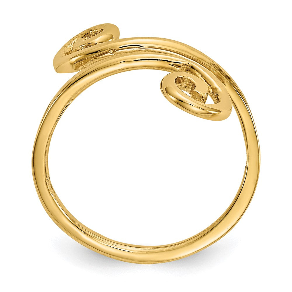 14K Gelbgold Toering mit Schwungmuster
