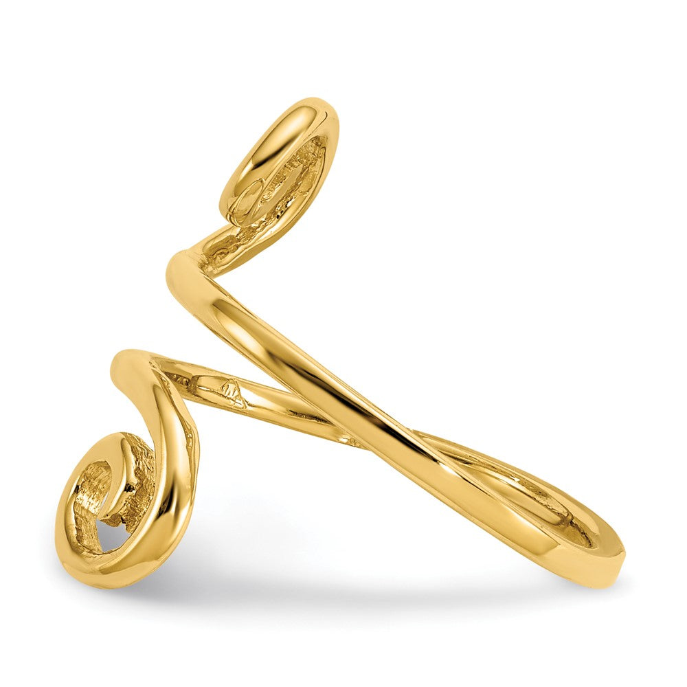 14K Gelbgold Toering mit Schwungmuster