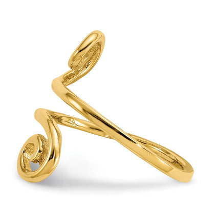 14K Gelbgold Toering mit Schwungmuster