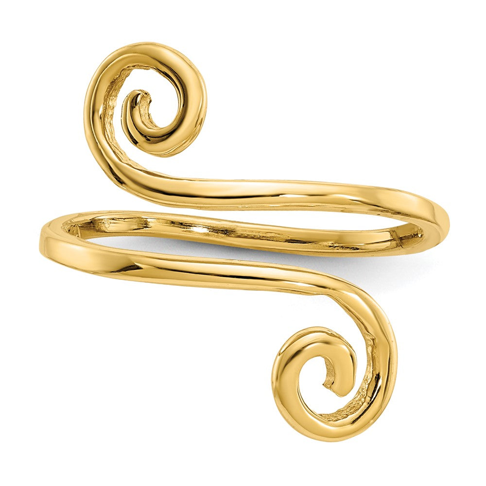 14K Gelbgold Toering mit Schwungmuster