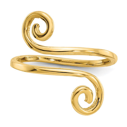 14K Gelbgold Toering mit Schwungmuster
