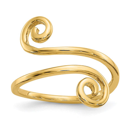 14K Gelbgold Toering mit Schwungmuster