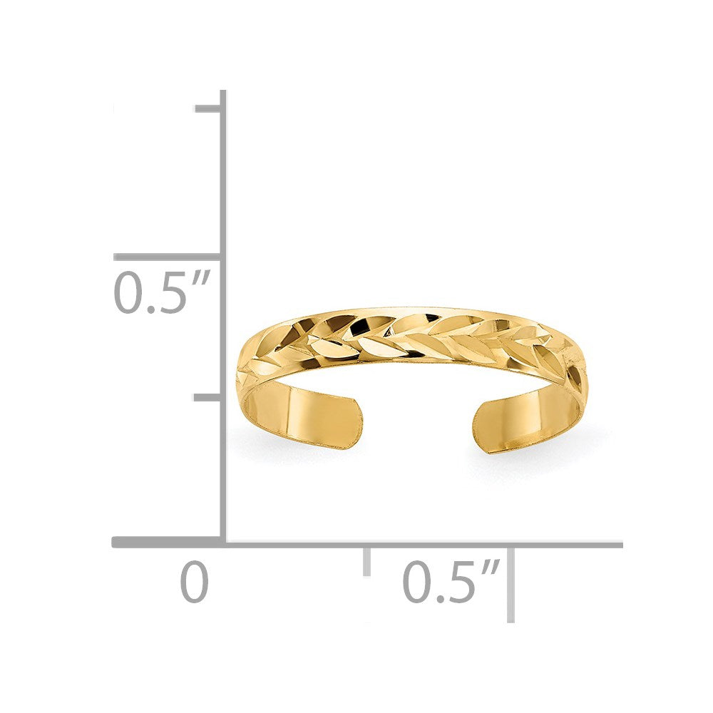 14K Gelbgold Diamantiert Zehenring