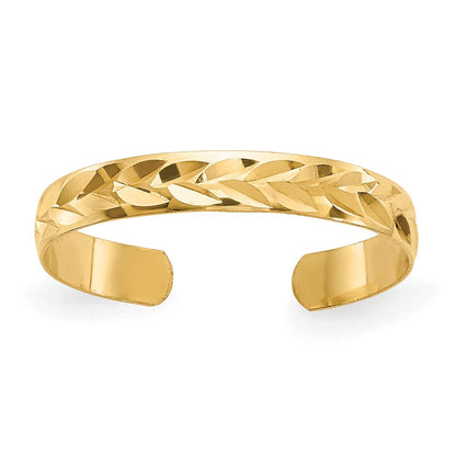 14K Gelbgold Diamantiert Zehenring