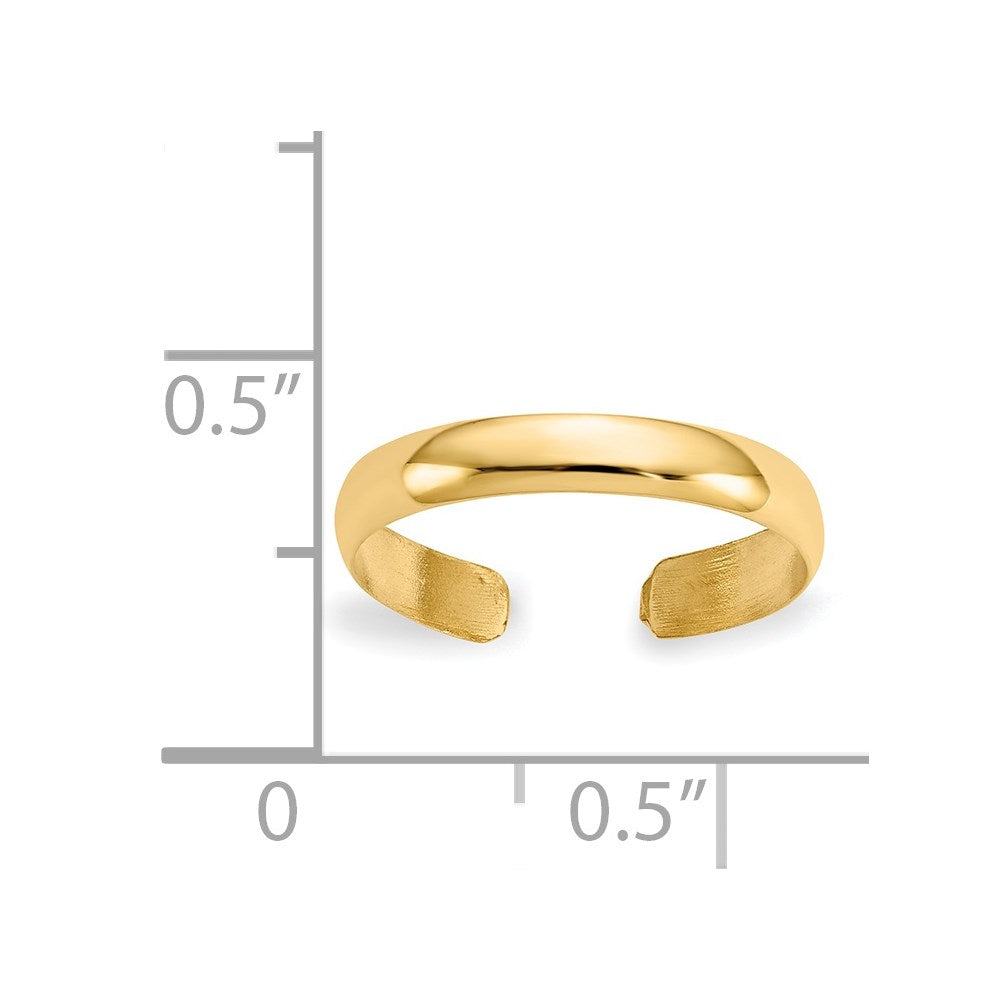 14K Gelbgold Hoch Poliert Zehenring