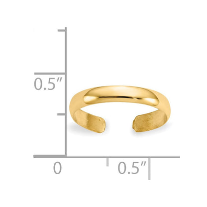 14K Gelbgold Hoch Poliert Zehenring