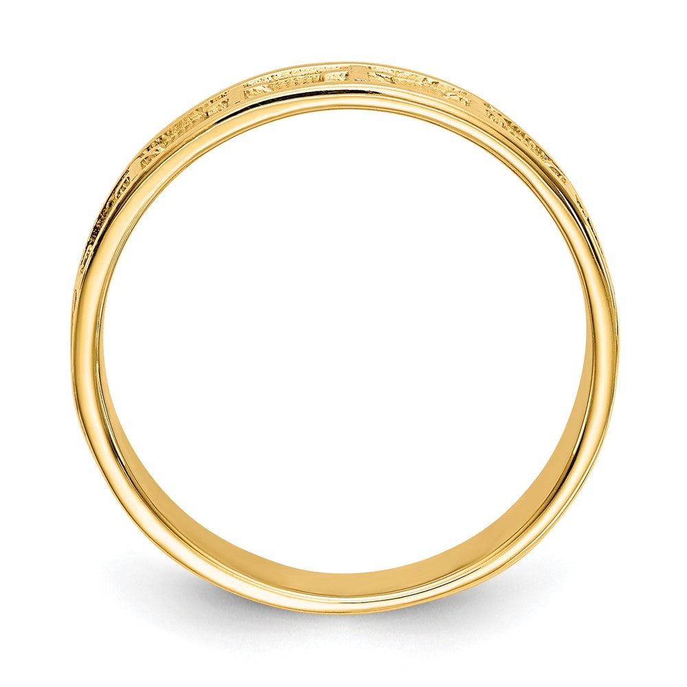 14K Gelbgold Kreuzring, poliert & satiniert