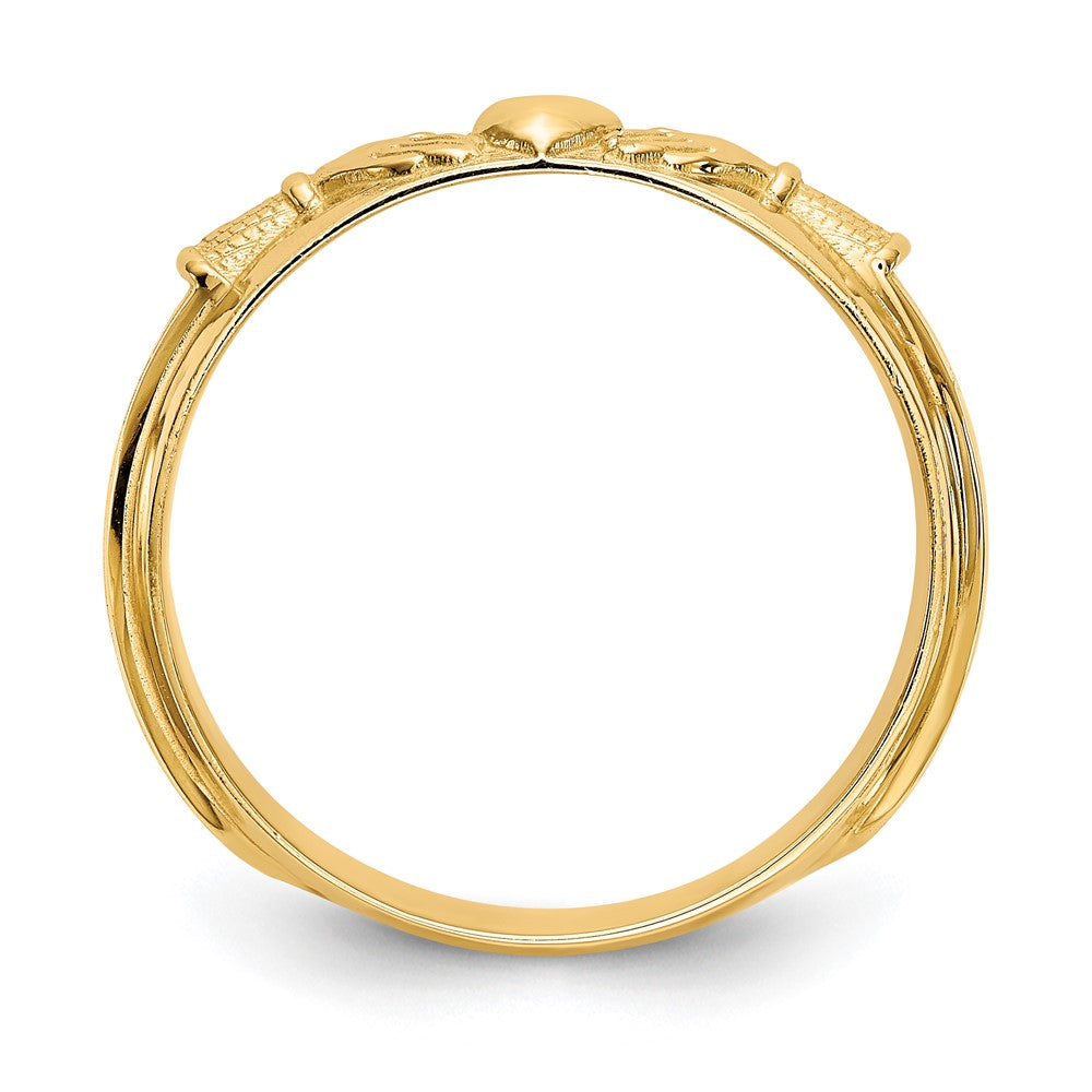 Herren-Ehering Claddagh, 14K Gelbgold, echt