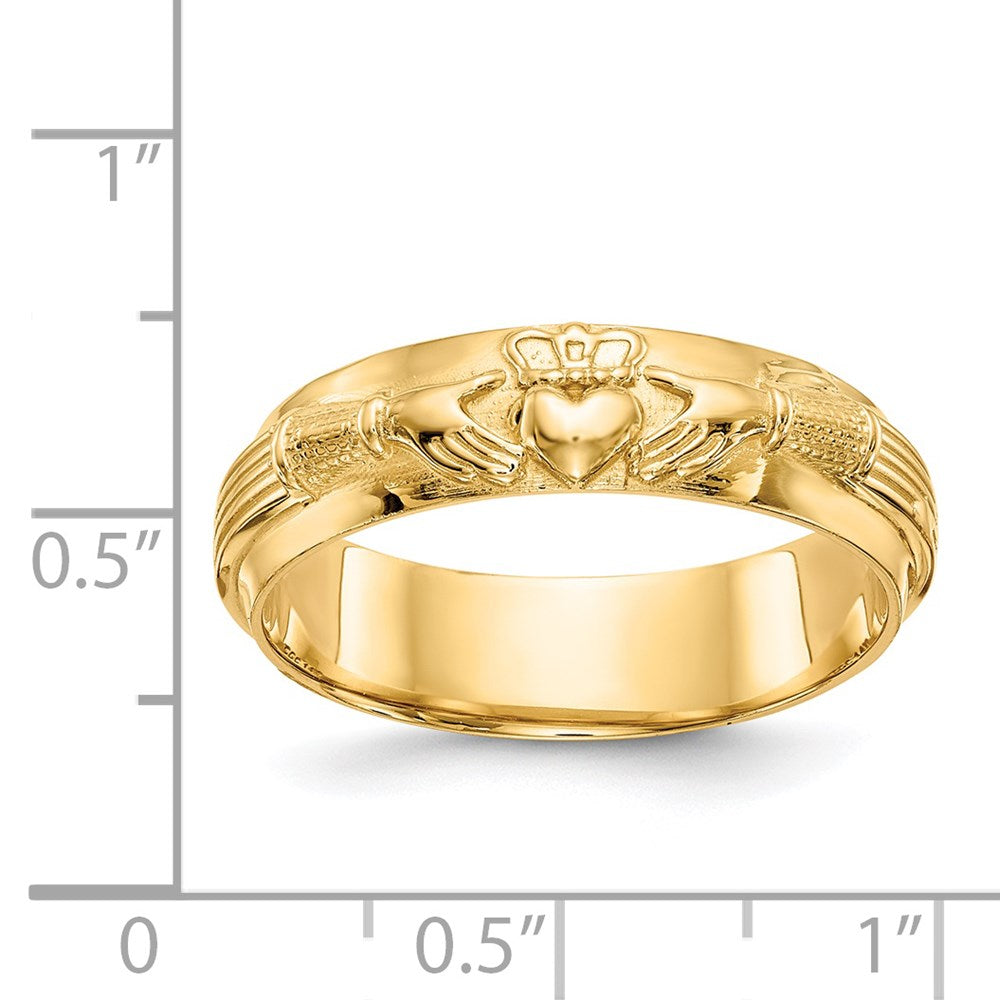 Herren-Ehering Claddagh, 14K Gelbgold, echt