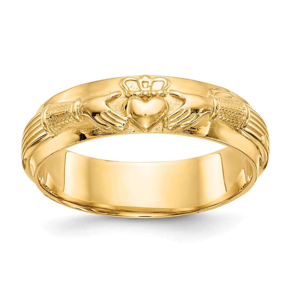 Herren-Ehering Claddagh, 14K Gelbgold, echt