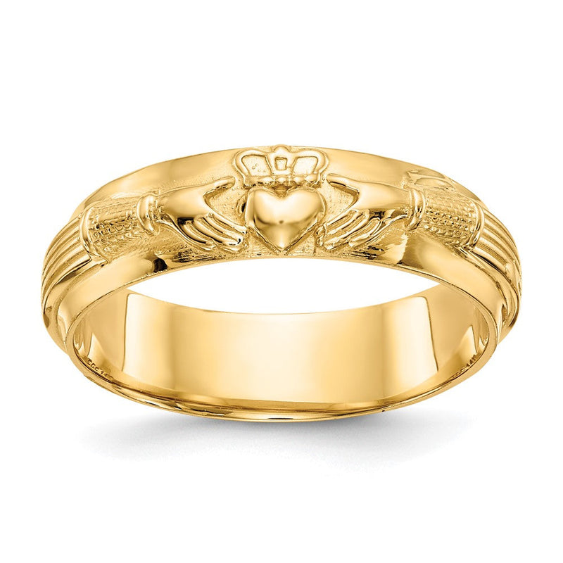Herren-Ehering Claddagh, 14K Gelbgold, echt