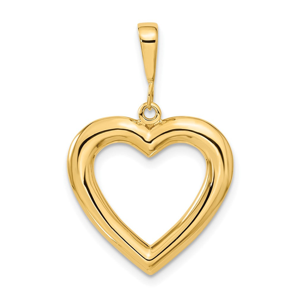 14K Gelbgold Polierter Herz-Anhänger