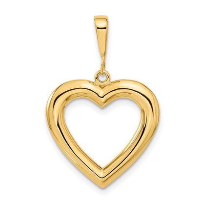 14K Gelbgold Polierter Herz-Anhänger