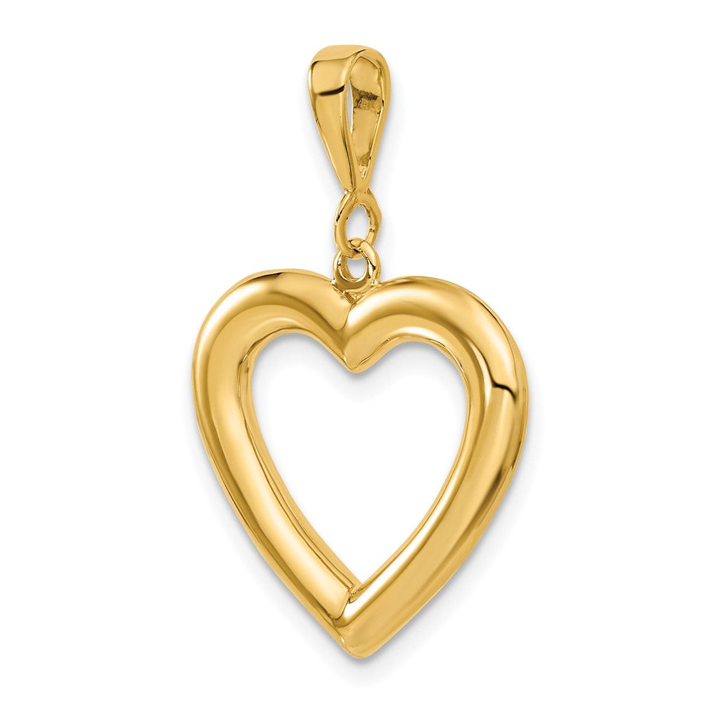 14K Gelbgold Polierter Herz-Anhänger