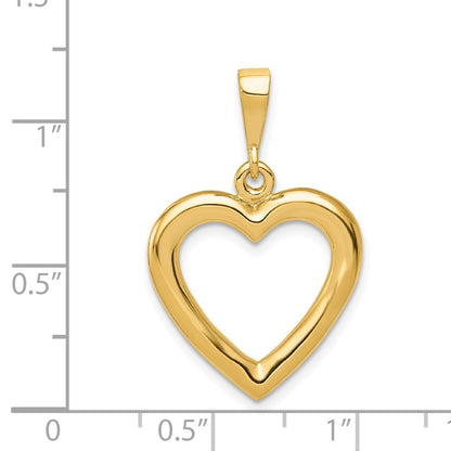 14K Gelbgold Polierter Herz-Anhänger