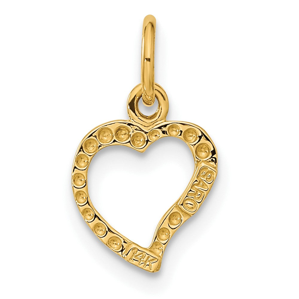 14K Gelbgold Poliert Herz Anhänger