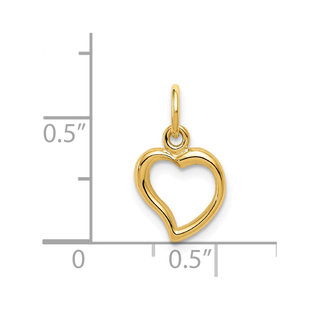 14K Gelbgold Poliert Herz Anhänger