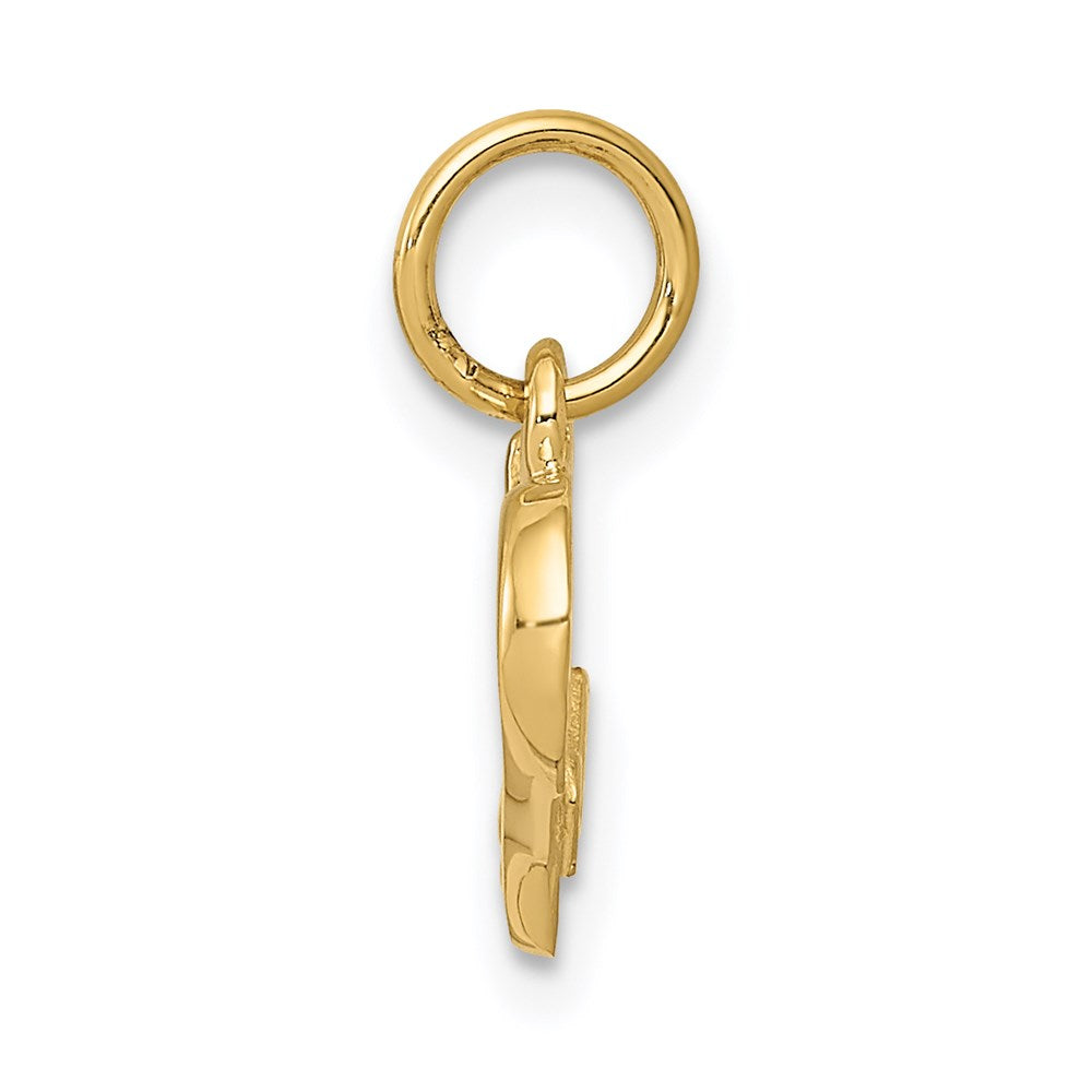 14K Gelbgold Poliert I Liebe You Herz Charm