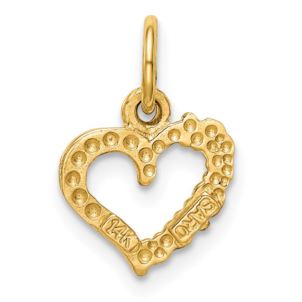 14K Gelbgold Poliert I Liebe You Herz Charm