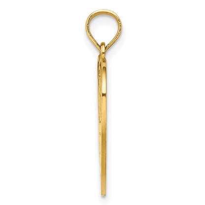 14K Gelbgold Charm „HAPPY ANNIVERSARY" in Herzform mit strukturierter Rückseite